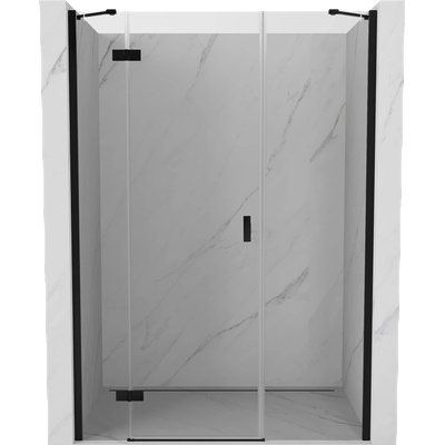 Mexen Mist-H лява отваряща се душ врата 135 cm, прозрачна, черна - 8A5-135-001-70-00-L (8A5-135-001-70-00-L)