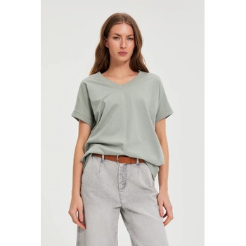 Moodo Тениска с деколте маслинова Moodo Moodo | Zelen | ЖЕНИ | XXL