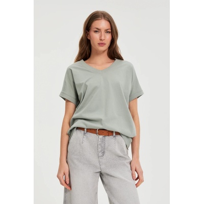 Moodo Тениска с деколте маслинова Moodo Moodo | Zelen | ЖЕНИ | XXL