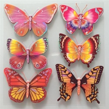 IMPOL TRADE 3D samolepky na stenu detské motýle 3D005 30 x 30 cm