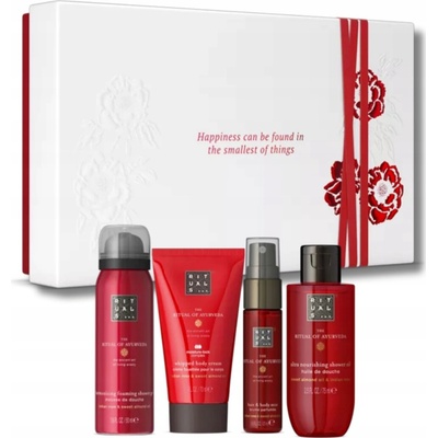 Ritual of Ayurveda Small sprchová pěna 50 ml + sprchový olej 75 ml + tělový krém 70 ml + sprej na vlasy a tělo 20 ml