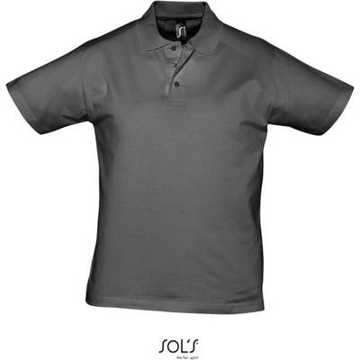 Sol´s Collection polokošile PresCott Men žerzejová krátký rukáv pánská Cot-25137767001 šedá tmavá