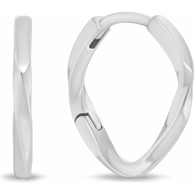 Brilio Silver Minimalistické stříbrné náušnice s krouceným designem EA1215W