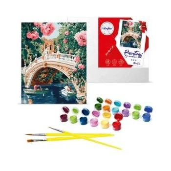 Ideyka Painting by numbers kit Bridge and flowers KHO3664 40x50 AP0026