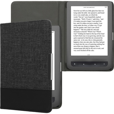 kwmobile Pouzdro pro PocketBook Touch Lux 3 / Basic Lux / Basic Touch 2 ze syntetické kůže a kanvasu Antracitová / Černá – Hledejceny.cz