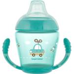 Canpol babies Неразливаща се чаша с дръжки Canpol - Happy Vehicles, 230 ml, Тюркоаз (56/502_tur)