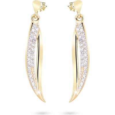 Cutie Jewellery - gold Visací náušnice Z8046 ze zlata se zirkony