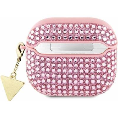 GUESS Калъf за Airpods Guess Rhinestones Triangle Metal Logo Case за AirPods 3 - Розов (3666339120702)