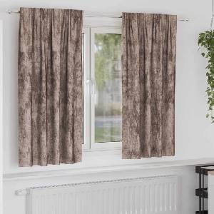 Pure Line Home Кадифени завеси в цвят чинчила с комбиниран перделък, 2 бр. , 140 x 175 см