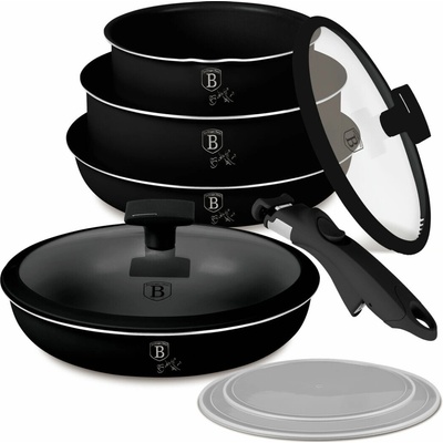 BERLINGERHAUS Súprava riadu s titánovým povrchom 9 ks Matte Black Collection
