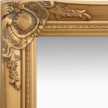 vidaXL Стенно огледало, бароков стил, 40x40 см, златисто (320305)