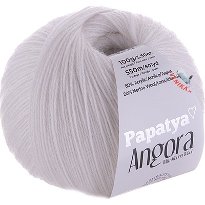 Kamgarn Příze Papatya Angora Merino Varianta: 1000 bílá – Zboží Mobilmania