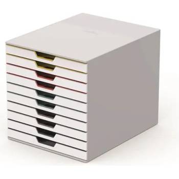 DURABLE Шкаф за документи, пластмасов, 10 чекмеджета, durable "varicolor 10", бял 763027 (763027)