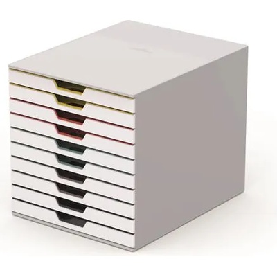 DURABLE Шкаф за документи, пластмасов, 10 чекмеджета, durable "varicolor 10", бял 763027 (763027)
