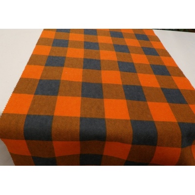 Flanel šedo-oranžová kostka artikl K7
