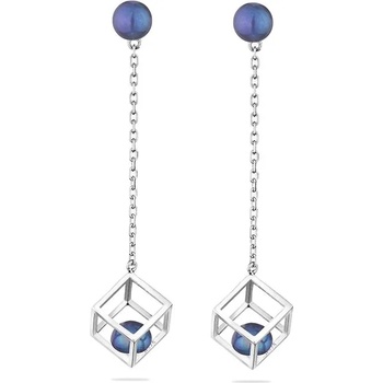 Image 1 of Swan Сребърни обици със сладководни черни перли CAA086EB Swan