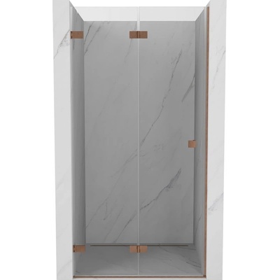 Mexen Lunar-F сгъваеми душ врати леви 80 cm, прозрачни, четкана мед - 836-080-000-65-00-L (836-080-000-65-00-L)