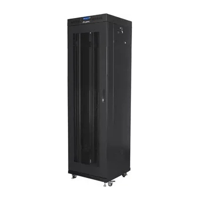 Lanberg Комуникационен шкаф, Lanberg rack cabinet 19" free-standing 42U/600x600 (flat pack) with mesh door lcd black v2 (FF01-6642-23BL)