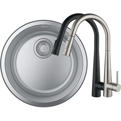 Мивка Инокс Grohe + Смесител с издърпващ се чучур и сензор за допир YC-8232T-31720SD0 (YC-8232T-31720SD0)