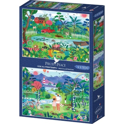 Pieces & Peace - Puzzle 2x500 Ode to Spring - 500 piese
