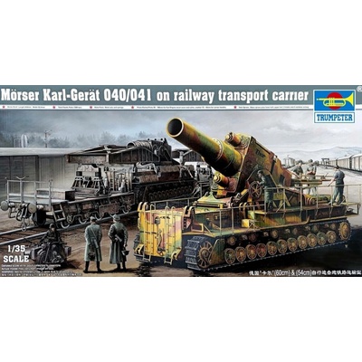 Trumpeter Mörser Karl-Gerät 040/041 on Railway Transport Carrier 1:35