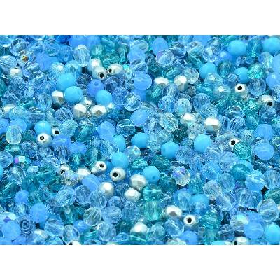 Glass beads, s.r.o. Broušené korálky - ohňovky 4 mm mix - akva Balení: 600ks