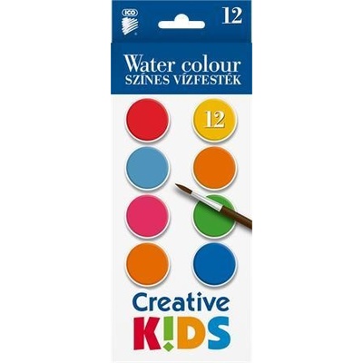 ICO Creative Kids vodové farby 12 ks 28 mm