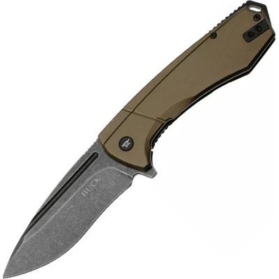 Buck Ruckus Blackwashed D2 Black & Green Aluminium Framelock BU-0713GRS