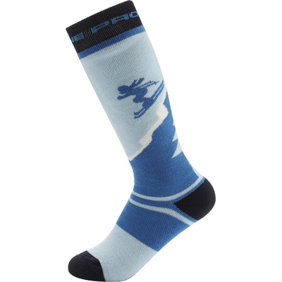 ALPINE PRO SKYRO DĚTSKÉ LYŽAŘSKÉ PODKOLENKY Z MERINO WOOL MODRÁ