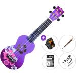 Mahalo Hibiscus Premium SET Hibiscus Purple Burst Сопрано укулеле (MD1HB-PPB-PREMIUM-SET)