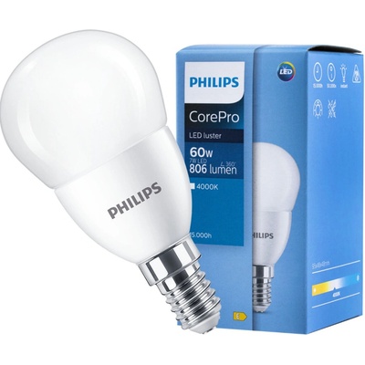 Philips LED žárovka "CorePro", E14, P48, 7W, 806lm, 2700K