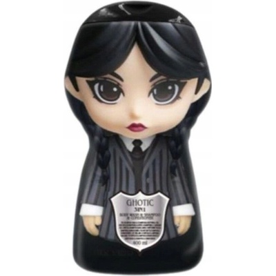 Wednesday Gothic Cursed šampón, kondicionér a sprchový gél 3 v 1 pre deti 400 ml