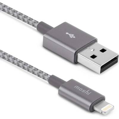 Moshi Integra USB-A Charge and Sync Cable with Lightning Connector - кабел за iPhone, iPad, iPod (120 см) (сив)