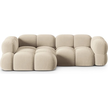 Cosmopolitan Design Бежов кадифен ъглов диван (ляв ъгъл) Loretto - Cosmopolitan Design (COS_LC_120_F1_LORETTO1)