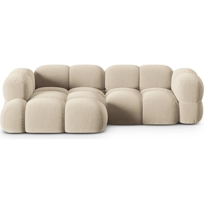 Cosmopolitan Design Бежов кадифен ъглов диван (ляв ъгъл) Loretto - Cosmopolitan Design (COS_LC_120_F1_LORETTO1)