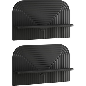 vidaXL Стенен рафт 2 бр. Черно 60 x 13.5 x 37.5 см Инженерна дървесина (8014942)