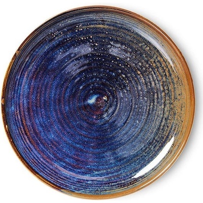HKLIVING Rustikálně modrý porcelánový dezertní talíř Chef 20 x 3 cm