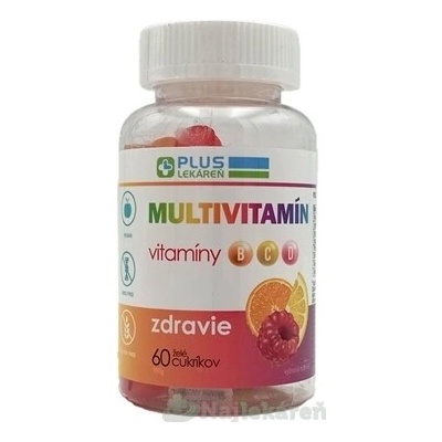 Plus Lekáreň Multivitamín želé bonbóny ovocná příchuť 60 ks