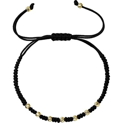 Evolution Group - Pavona Luxusní černý kabala náramek se zlatými kuličkami 93T00102 black