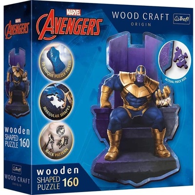 Trefl Дървен пъзел 160 части - Танос на трона / Disney Marvel Heroes (20184)