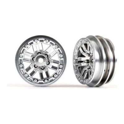 Traxxas диск 1.0" twin-spoke полуматов хром (2)