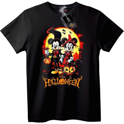 NOONEBRAND Тениска Mickey & Minnie Halloween - M, Black