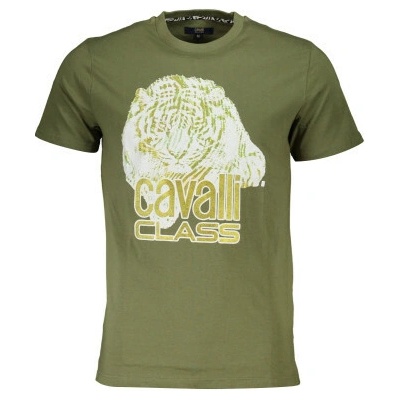 Cavalli Class T Shirt Maniche Corte Uomo Verde Zelená