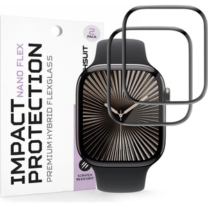 Techsuit Протектор за Apple Watch 10 / 11 42mm - Nano Flex (2 pack) - Techsuit - Черен