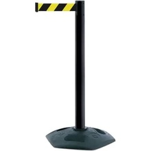 Mobilní zahrazovací sloupek Heavy Duty, černý – žluto-černé pásmo 3,65 m