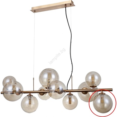 Italux - Резервно стъкло за полилей и стенна лампа canello g9 Ø 15 см кафяв (nsit0481c)