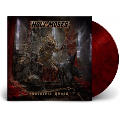 HOLY MOSES - INVISIBLE QUEEN - RED-TRANSPARENT/BLACK MARBLED LP