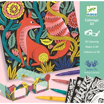 DJECO Комплект за рисуване Djeco - 3D картини Fantasy Forest (DJ08652)