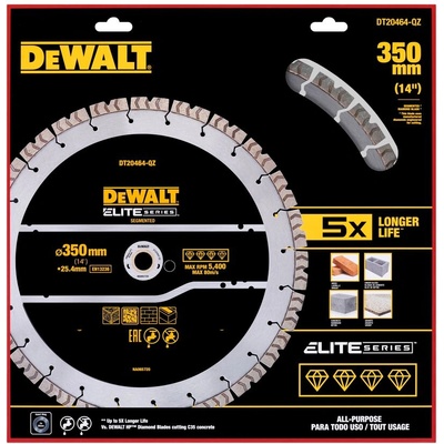 сегментиран диамантен трион, 350 мм DT20464 (DT20464)