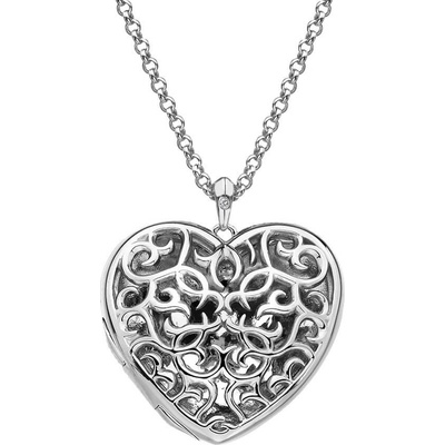Hot Diamonds Něžný pro ženy Large Heart Filigree Locket DP669